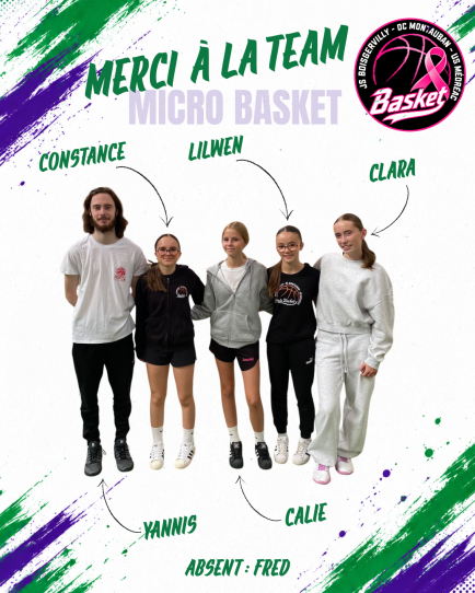 🏀 UN GRAND MERCI À NOTRE ÉQUIPE MICRO BASKET ! 💚💜