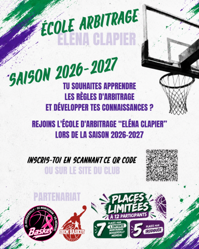 Ecole d'Arbitrage “Eléna Clapier” - Les inscriptions sont ouvertes
